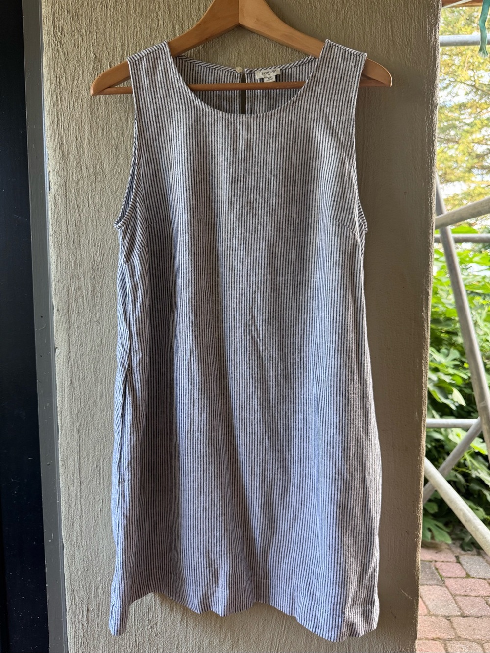 J. Crew Linen Blend Striped Dress